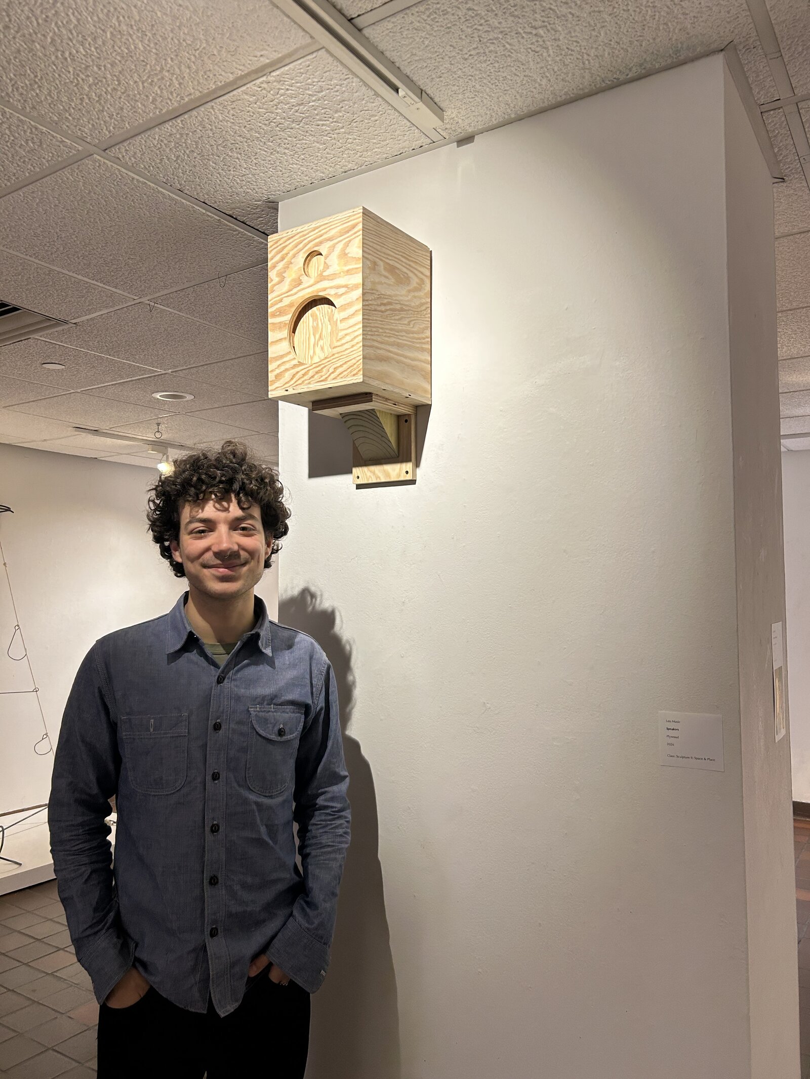 speakers rehung for the sculpture 2 show